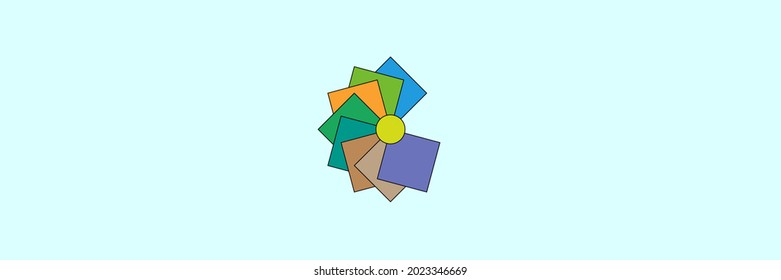 Flower made of multi-colored paper against the background of the sky