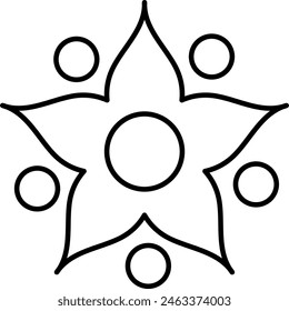 Flower made with simple drawn lines