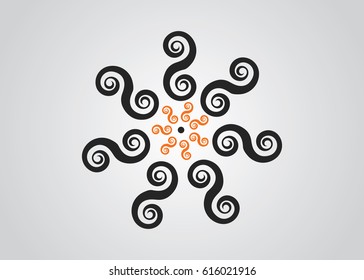flower made up of swrils.vector illustration