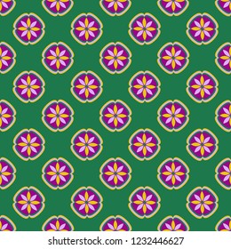 Flower magian abstract background multicolor geometric pattern seamless nature.