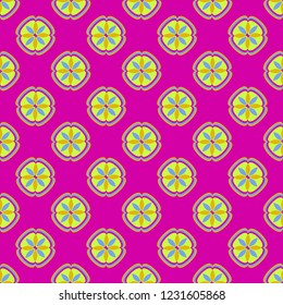 Flower magic abstract background multicolor geometric pattern seamless nature.