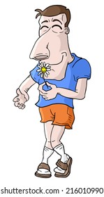 Flower and man