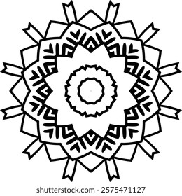 Flower Mandala Art Drawing Circular Pattern in Form of Mandala With Flower for Henna, Mehndi, Tattoo, Decoration Decorative Ornament in Ethnic Oriental Style.