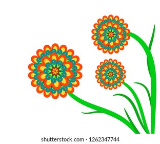 Flower mandala art illusion effect beautiful illustrations.