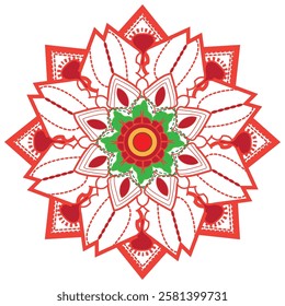 Flower mandala art isolate on white background, vector art