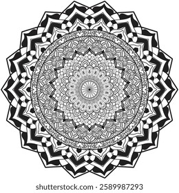 Flower Mandala art isolate on white background. Vector art