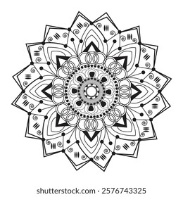 Flower Mandala arts, Easy mandala draw, Vector art