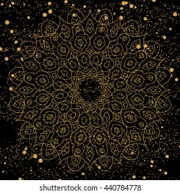 Flower mandala background for cards, prints, textile and coloring books.