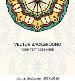 flower mandala background with fading color and flat style