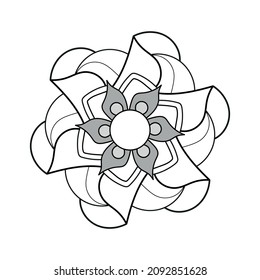 Flower Mandala, Black and White, Frame Ornament, for Wedding, Bridal