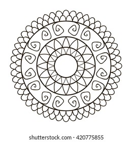 Flower mandala for cards, prints, textile and coloring books.
