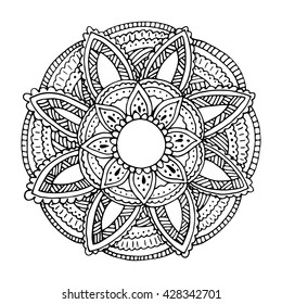 Flower mandala for cards, prints, textile and coloring books.