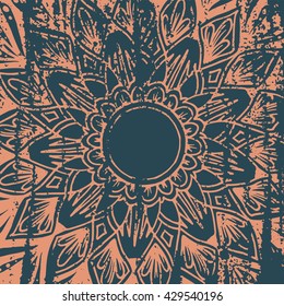 Flower mandala for cards, prints, textile.  Vector illustration