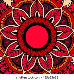 Flower mandala for cards, prints, textile and coloring books.