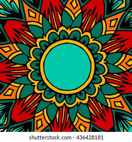 Flower mandala for cards, prints, textile and coloring books.