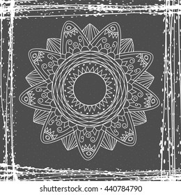 Flower mandala for cards, prints, textile and coloring books.