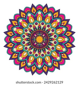 Flower mandala colorful vector illustration