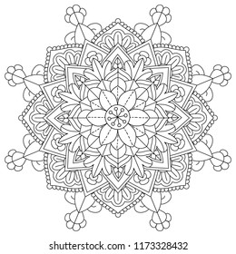 flower mandala for coloring book