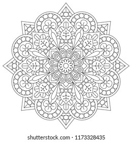 flower mandala for coloring book