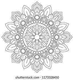 flower mandala for coloring book