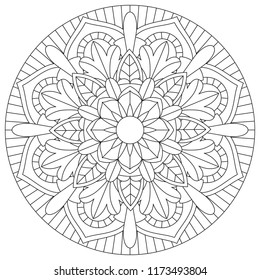 Flower mandala for coloring book