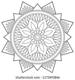 Flower mandala for coloring book