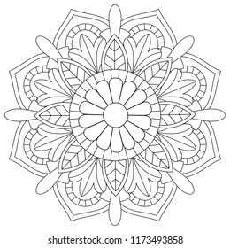 Flower mandala for coloring book