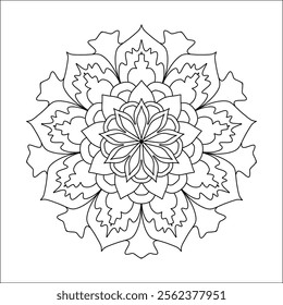 Flower mandala for coloring book with floral circular pattern