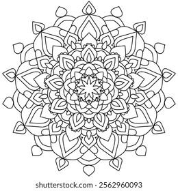 Flower mandala for coloring book with floral circular pattern
