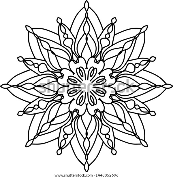 Download Flower Mandala Coloring Book Page Adults Stock Vector Royalty Free 1448852696