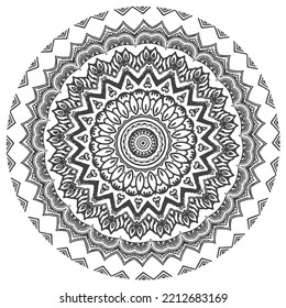 flower mandala coloring book page.decorative ornament in ethnic oriental style Outline doodle hand-drawn vector illustration