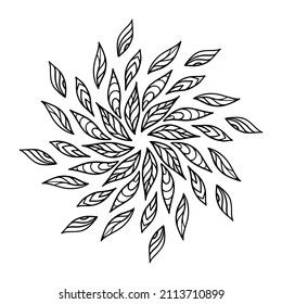 Flower Mandala Coloring book. Vector ethnic oriental circle Decorative Ornament. Outline  Design for t-shirt, pattern, sticker, lace, tattoo, yoga.