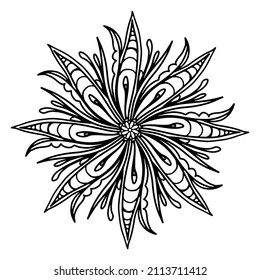 Blumenbuch Mandala Coloring. Vektorkreisdekorative Ornamente. Umfassende Dekorationselemente. Design für Muster, Aufkleber, Tattoo, T-Shirt.