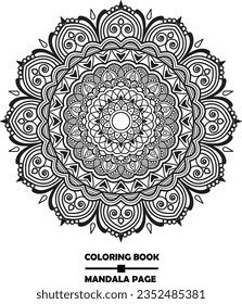 Diseño vectorial del libro de coloración de manala de flores