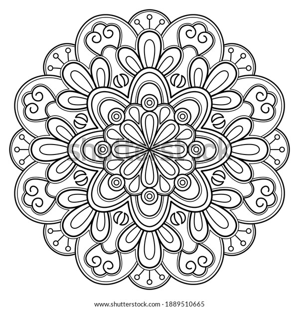 Download Flower Mandala Coloring Book Wallpaper Design Stock Vector Royalty Free 1889510665