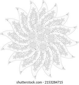 Flor Mandala Colores Página Flor Mandala