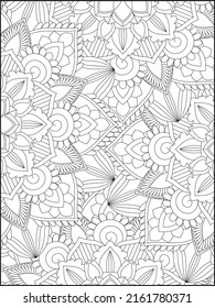 Flower mandala coloring page and floral Illustration, Mandala Coloring Book For Adult, Adult Coloring Pages Printable, Coloring Books And Pages