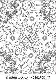 Flower mandala coloring page and floral Illustration, Mandala Coloring Book For Adult, Adult Coloring Pages Printable, Coloring Books And Pages