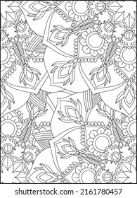 Flower mandala coloring page and floral Illustration, Mandala Coloring Book For Adult, Adult Coloring Pages Printable, Coloring Books And Pages