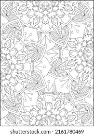 Flower mandala coloring page and floral Illustration, Mandala Coloring Book For Adult, Adult Coloring Pages Printable, Coloring Books And Pages