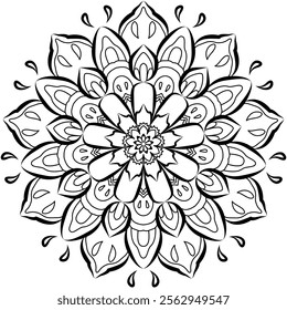 Flower mandala for coloring pages Circular 