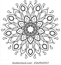 Flower mandala decorative for coloring page