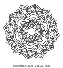 Flower Mandala, decorative element, mandala coloring book. Mandala ornament islamic, indian, moroccan. Vector element.