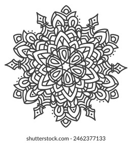 Flower Mandala, decorative element, mandala coloring book. Mandala ornament islamic, indian, moroccan. Vector element.