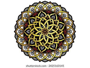 Flower mandala decorative element vintage oriental pattern Vector illustration Islam, Arabian, Indian, Moroccan, Spanish, Turkish, Pakistani, Chinese, mystical, Ottoman patterns, coloring book page. 