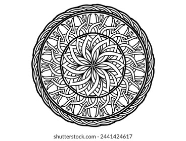 Flower mandala decorative element vintage oriental pattern Vector illustration Islam, Arabian, Indian, Moroccan, Spanish, Turkish, Pakistani, Chinese, mystical, Ottoman patterns, coloring book page. 