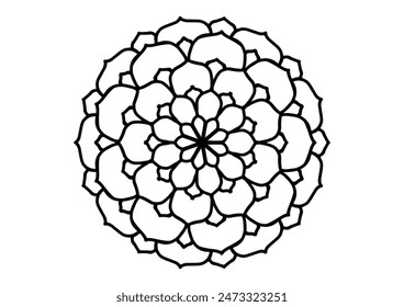 Flower mandala decorative element vintage oriental pattern Vector illustration Islam, Arabian, Indian, Moroccan, Spanish, Turkish, Pakistani, Chinese, mystical, Ottoman patterns, coloring book page. 