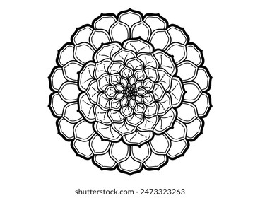 Flower mandala decorative element vintage oriental pattern Vector illustration Islam, Arabian, Indian, Moroccan, Spanish, Turkish, Pakistani, Chinese, mystical, Ottoman patterns, coloring book page. 