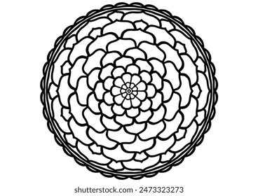 Flower mandala decorative element vintage oriental pattern Vector illustration Islam, Arabian, Indian, Moroccan, Spanish, Turkish, Pakistani, Chinese, mystical, Ottoman patterns, coloring book page. 