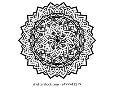 Flower mandala decorative element vintage oriental pattern Vector illustration Islam, Arabian, Indian, Moroccan, Spanish, Turkish, Pakistani, Chinese, mystical, Ottoman patterns, coloring book page. 